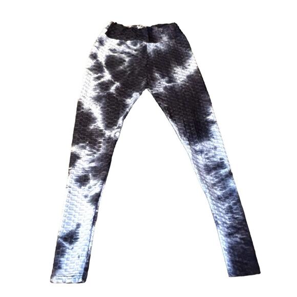 Rue21 Honeycomb Texture Cinched Booty Leggings Womens Size Medium Tiedye - Picture 1 of 3